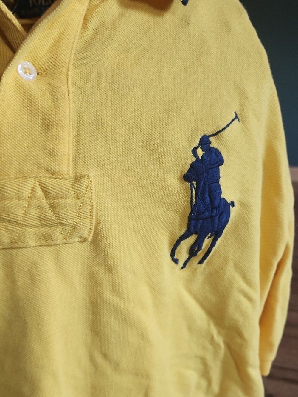 Polo by Ralph Lauren Yellow Polo with Navy Pony Embroidery - Picture 2 of 6